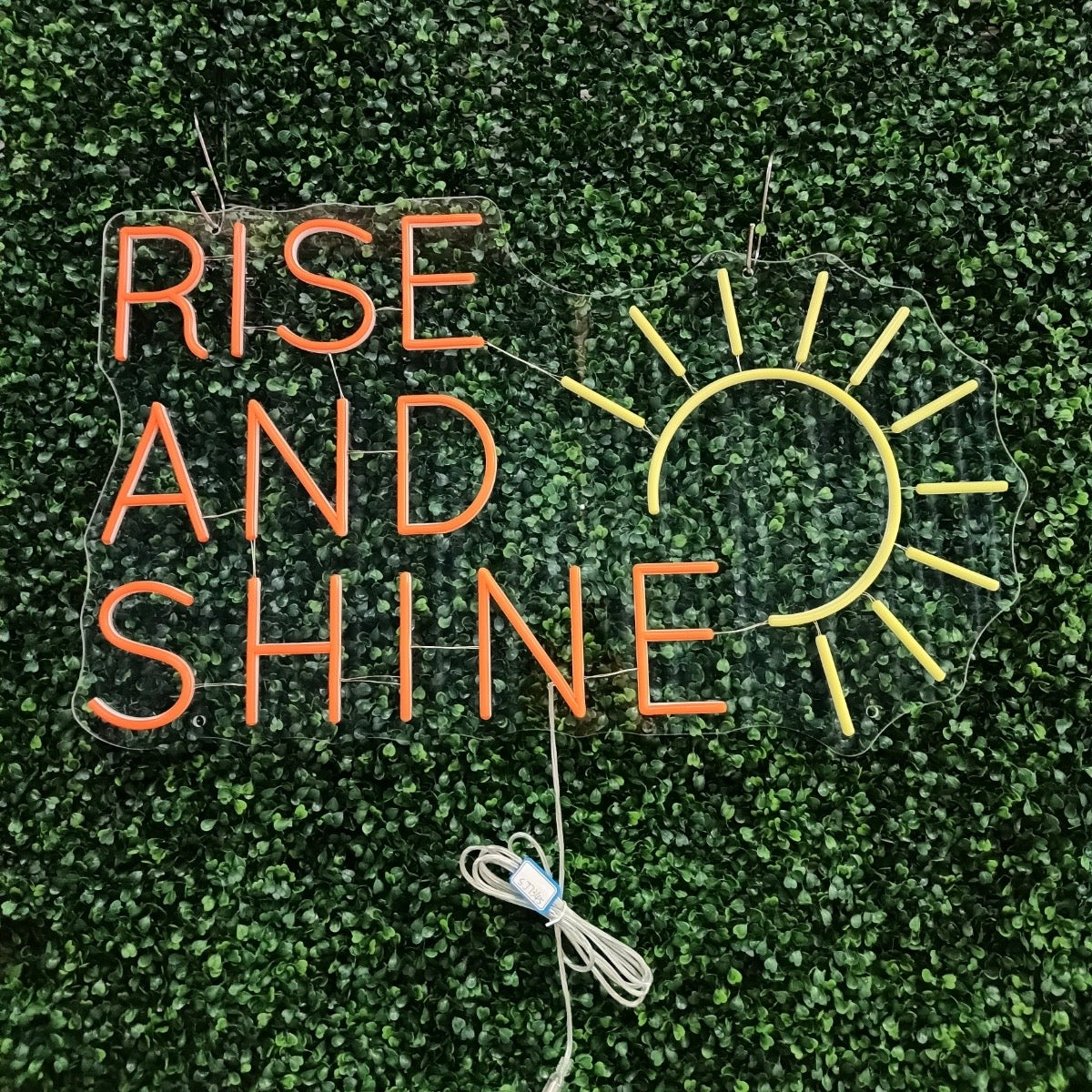 Rise and shine neon sign